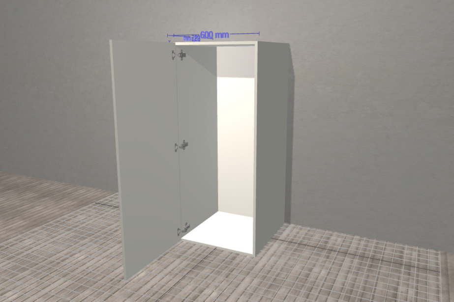 Plans 3D meubles sur mesure mydimm avec des charnières et portes