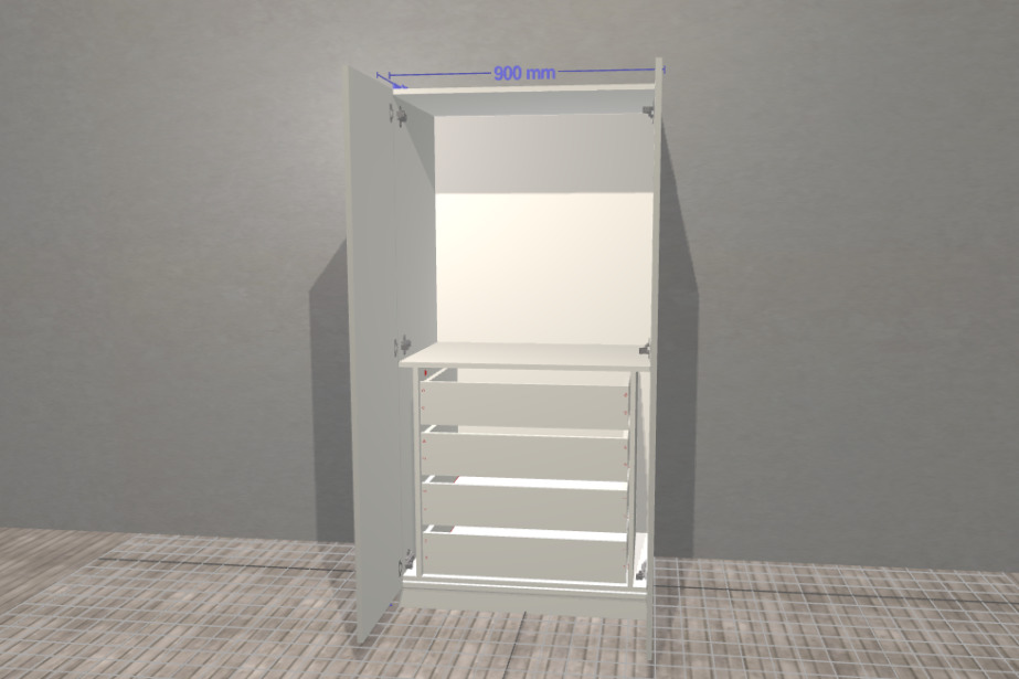 Plans 3D meubles sur mesure mydimm avec tiroirs intérieurs