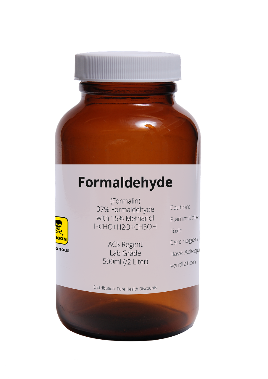 Flacons de produits de formaldéhyde